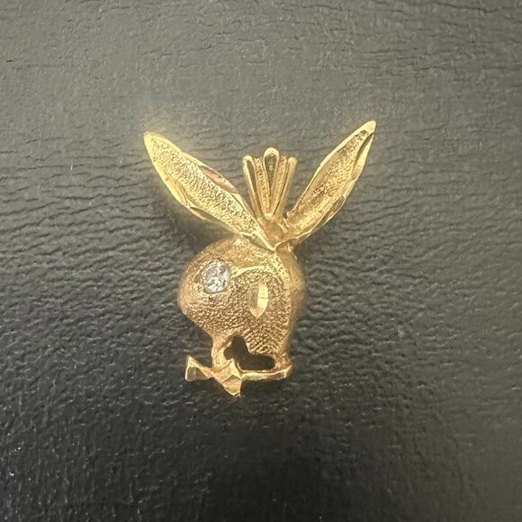Custom made 14k Diamond Playboy Bunny Pendant - Picture 5 of 6